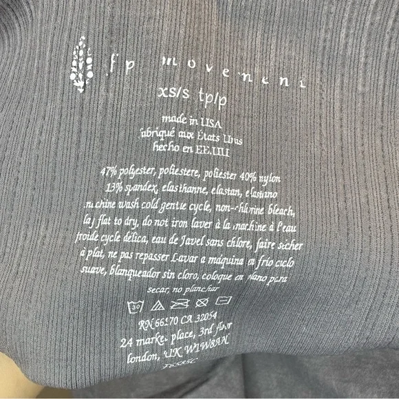 NWOT FREE PEOPLE FP Movement Good Karma Womens Leggings washed gray XS/S - Picture 6 of 7
